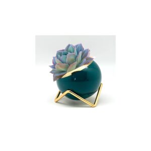 Maceta con Pedestal Dorado