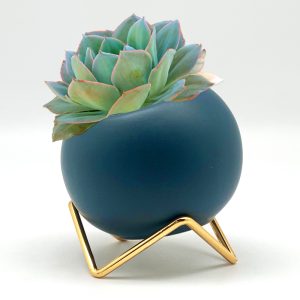 Esfera maceta con soporte metálico