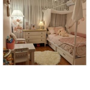 Cama Niña Princess Blanca con Dosel 1 plaza REBAJADA
