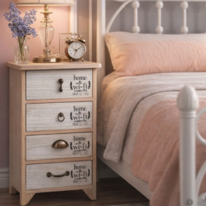 VELADOR OLIVER 100% MADERA 4 CAJONES